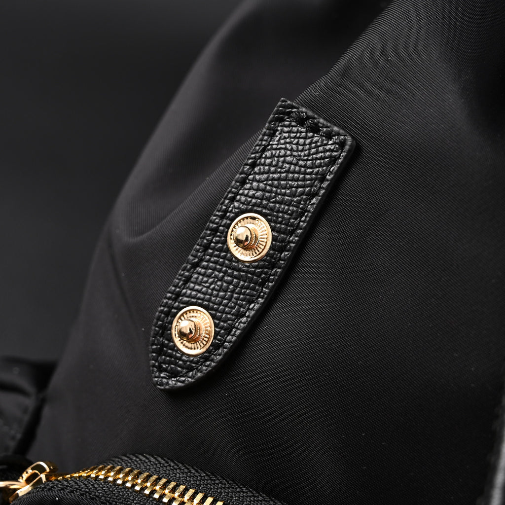Burberry The Rucksack – Black Nylon & Leather Backpack with Gold-Tone Hardware