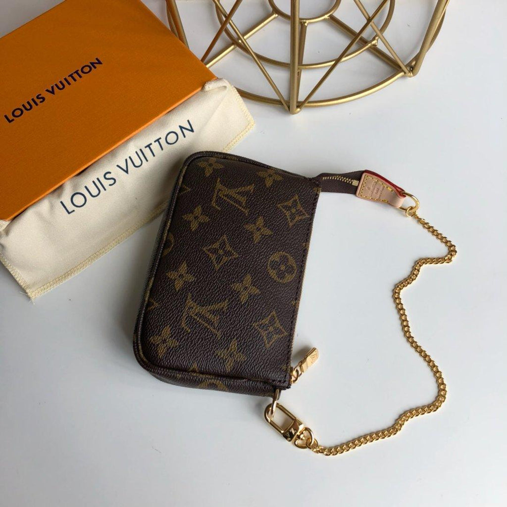 Louis Vuitton mini pochette accessoires on chain Monogram
