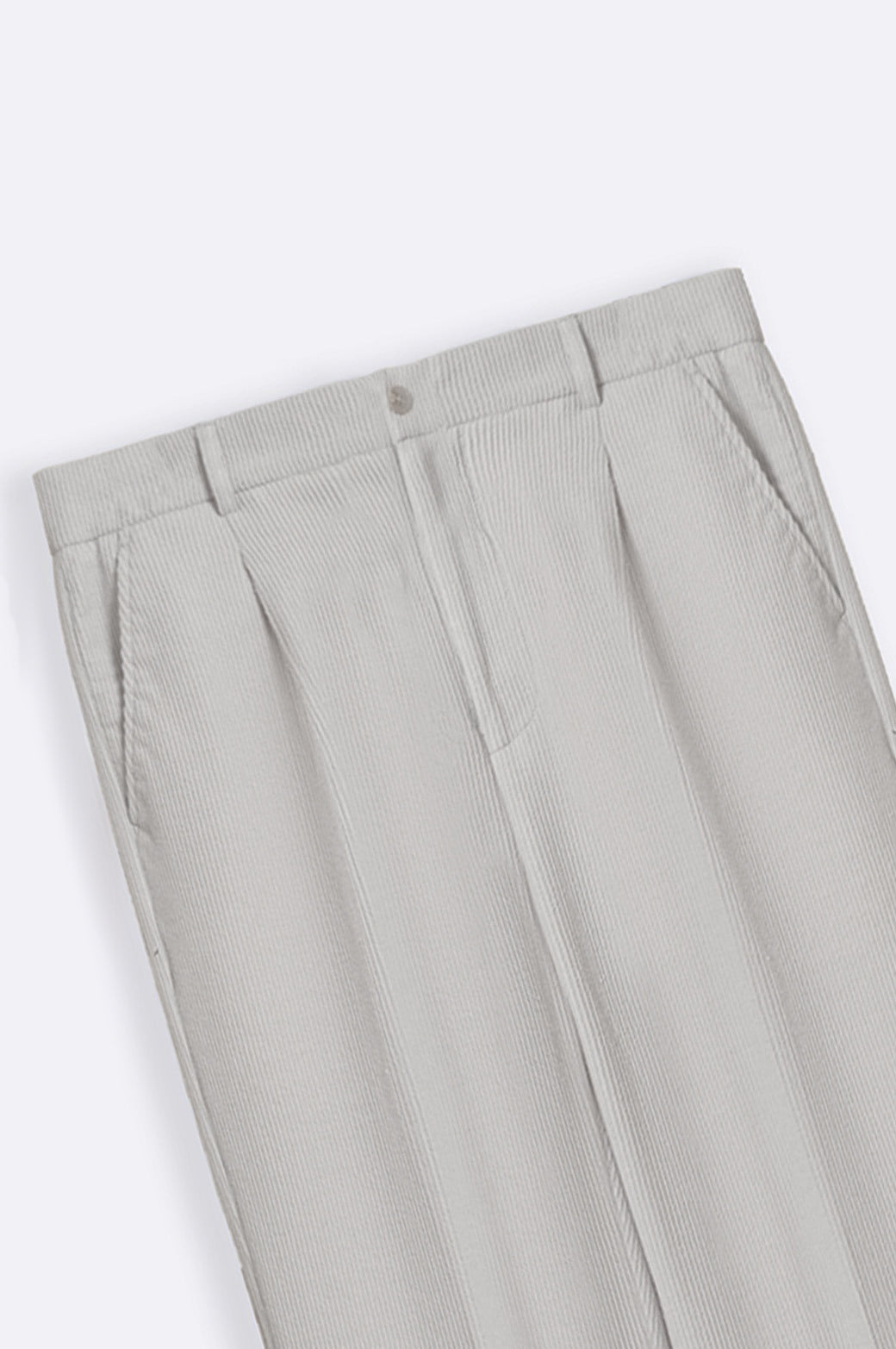 Beige Pleated Regular Fit Textured Trousers