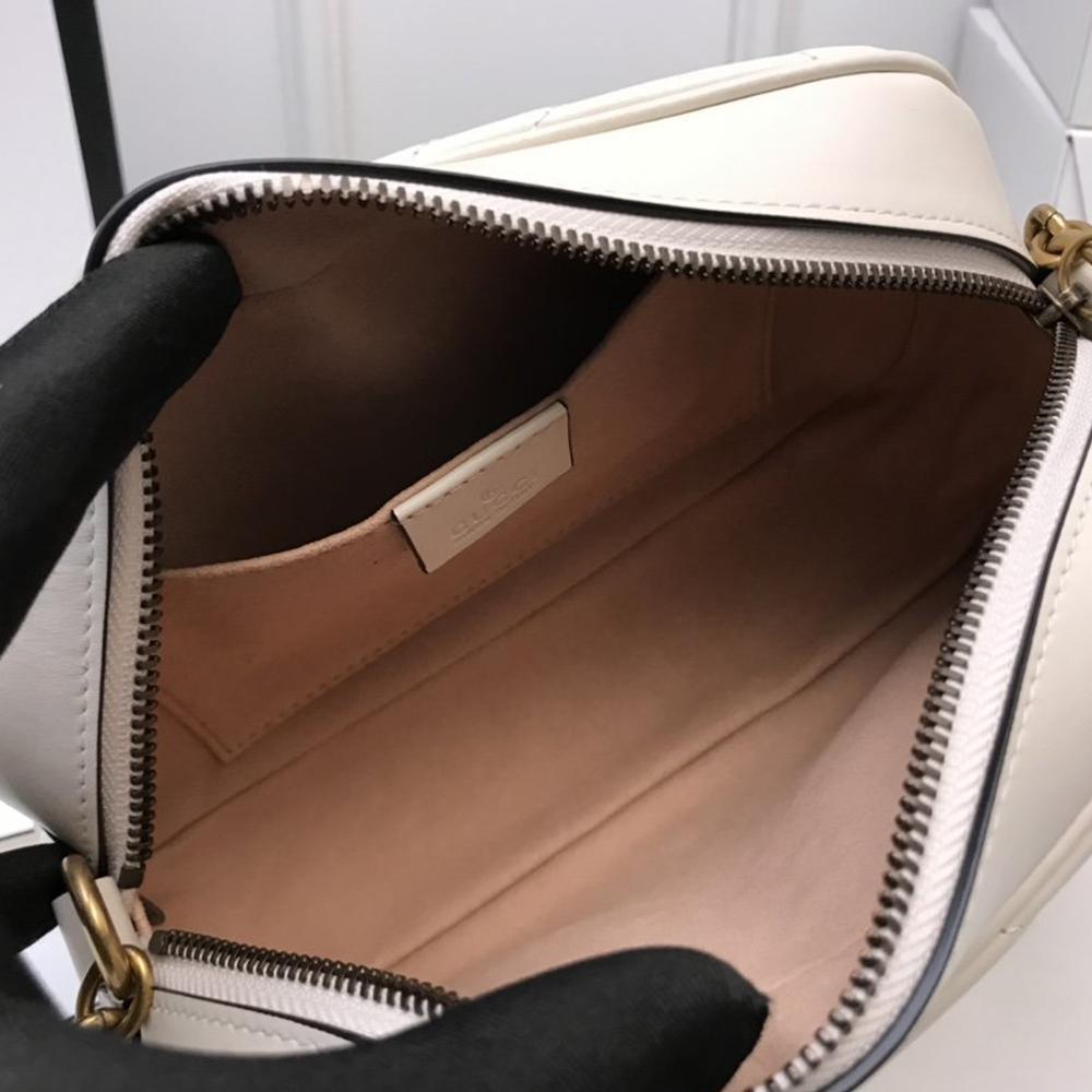 GG Marmont small matelassé shoulder bag white