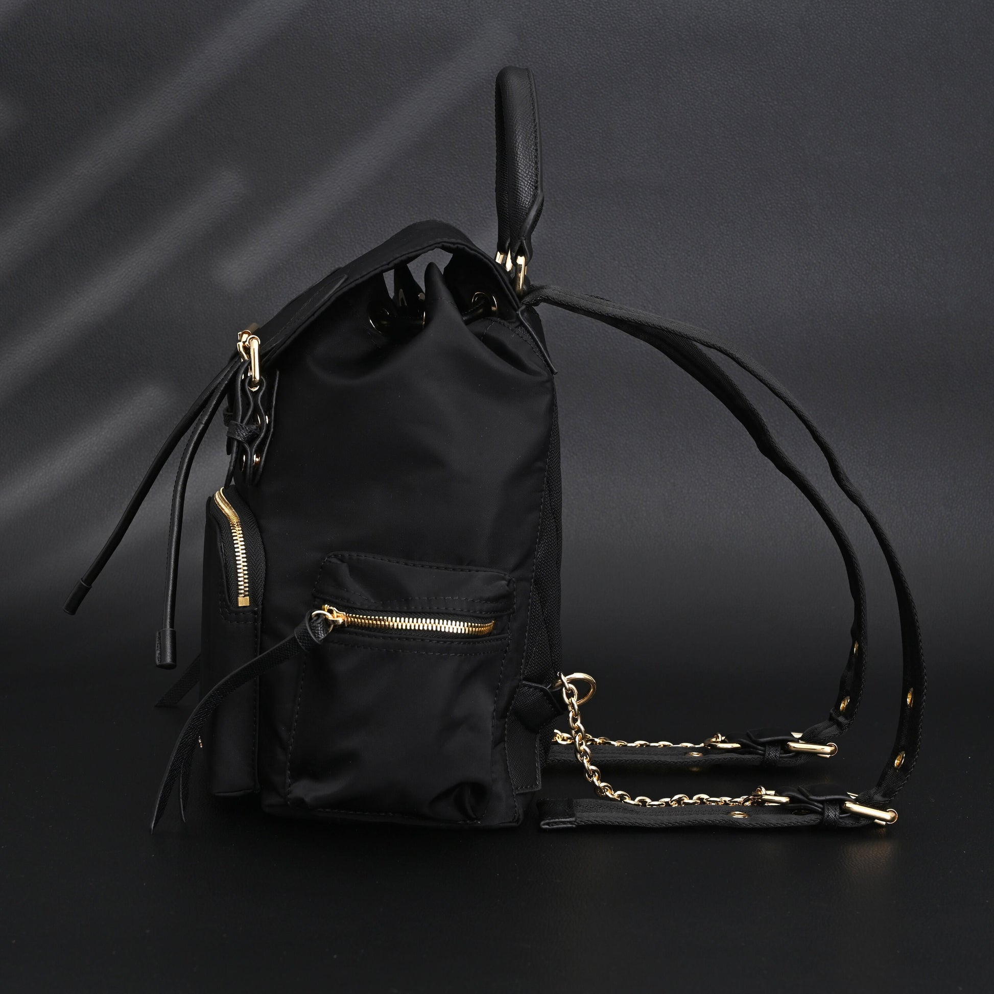 Burberry The Rucksack – Black Nylon & Leather Backpack with Gold-Tone Hardware