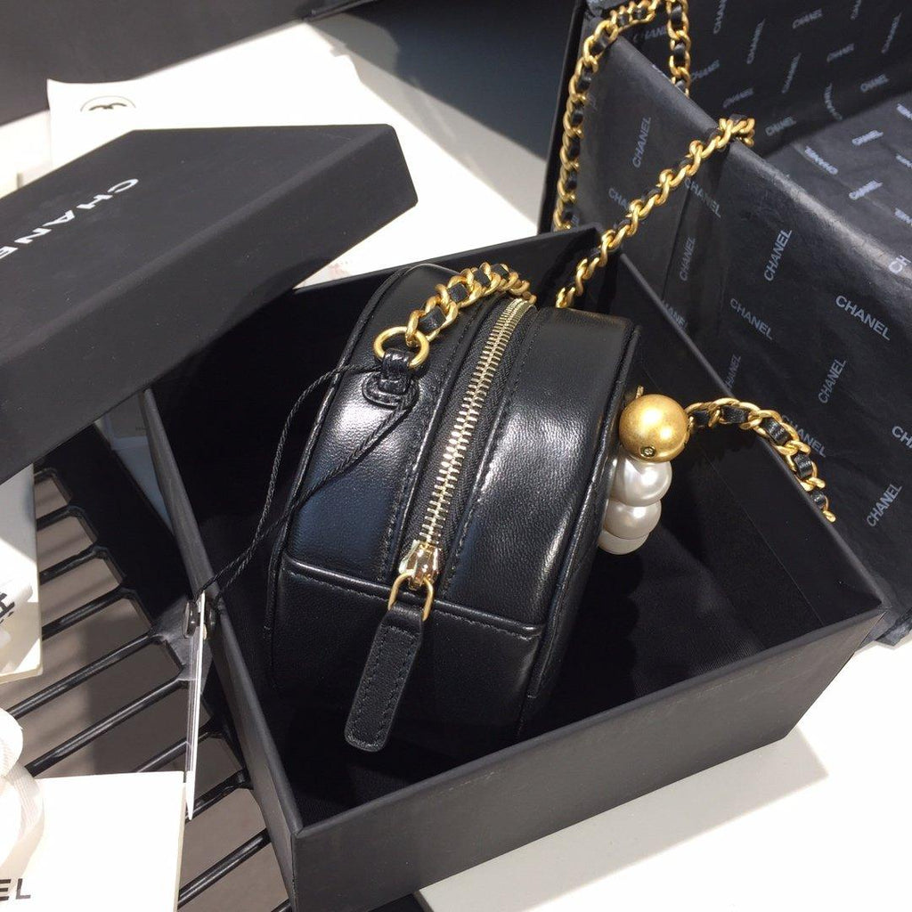 Chanel Pearl Round Clutch with Chain