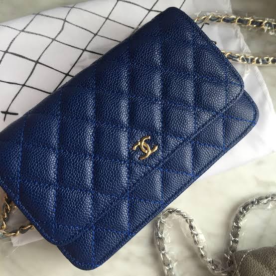 Chanel WOC iridescent Blue caviar