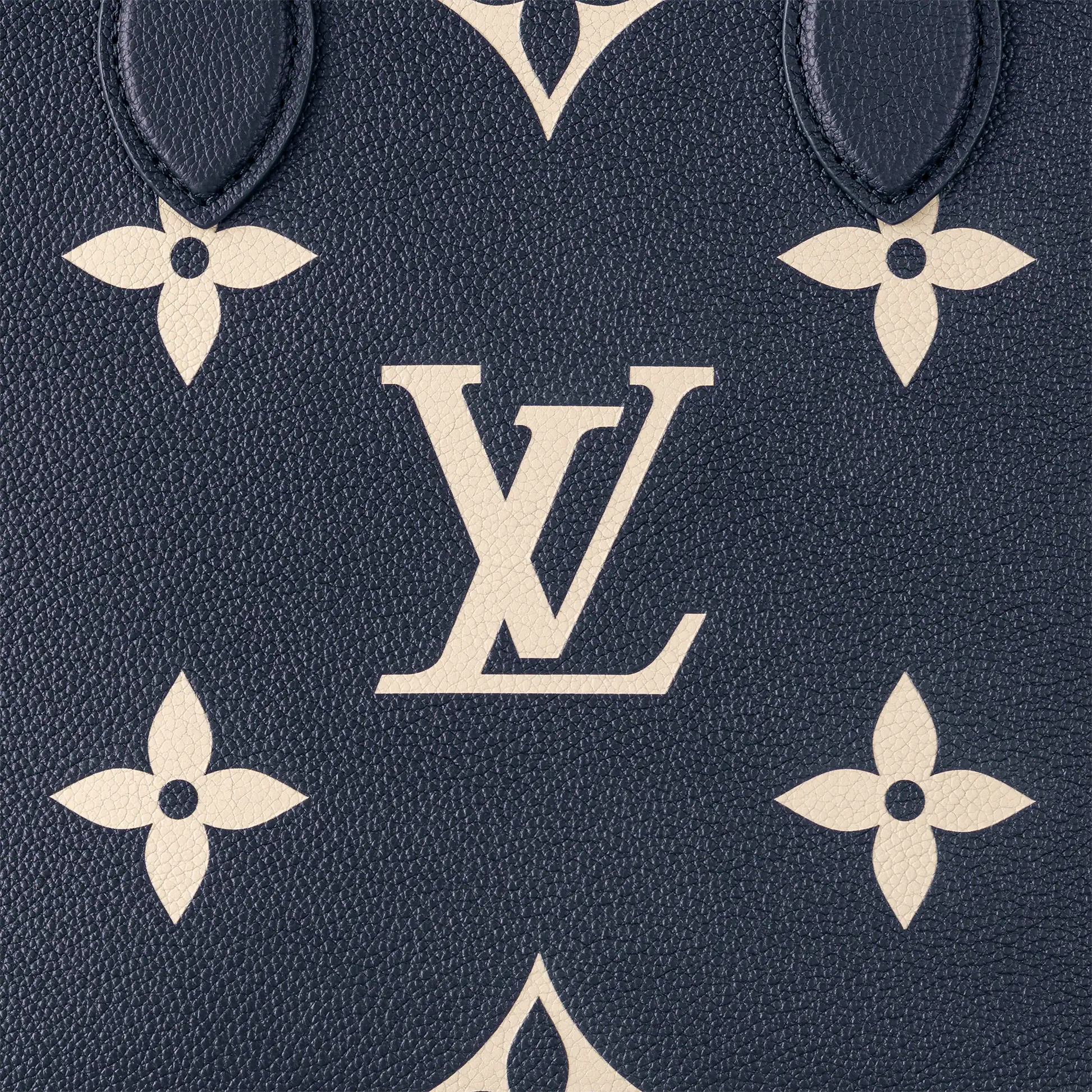 LV OnTheGo MM Navy Blue cream