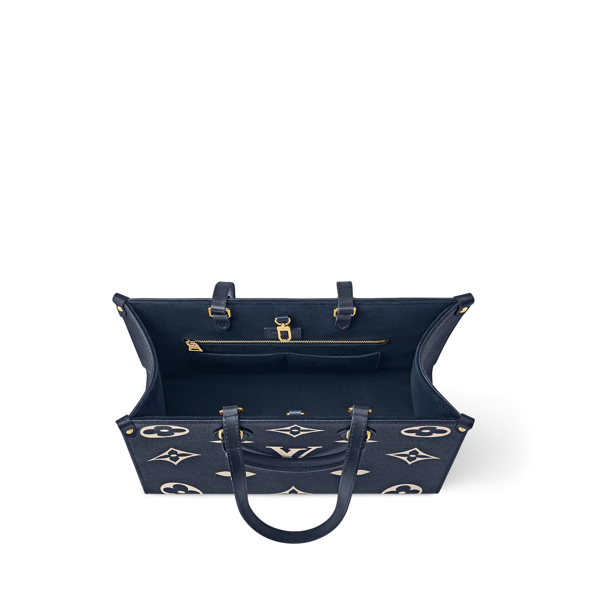 LV OnTheGo MM Navy Blue cream