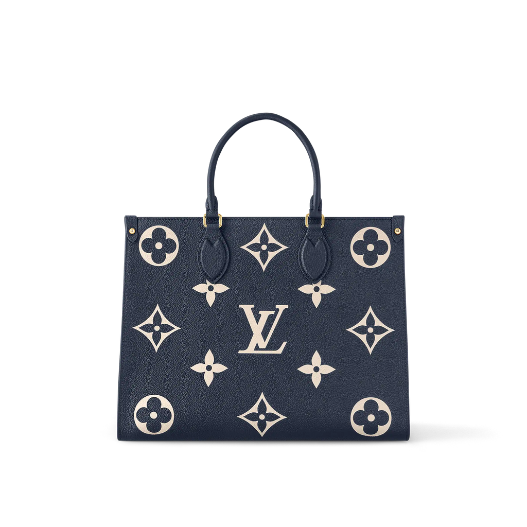 LV OnTheGo MM Navy Blue cream