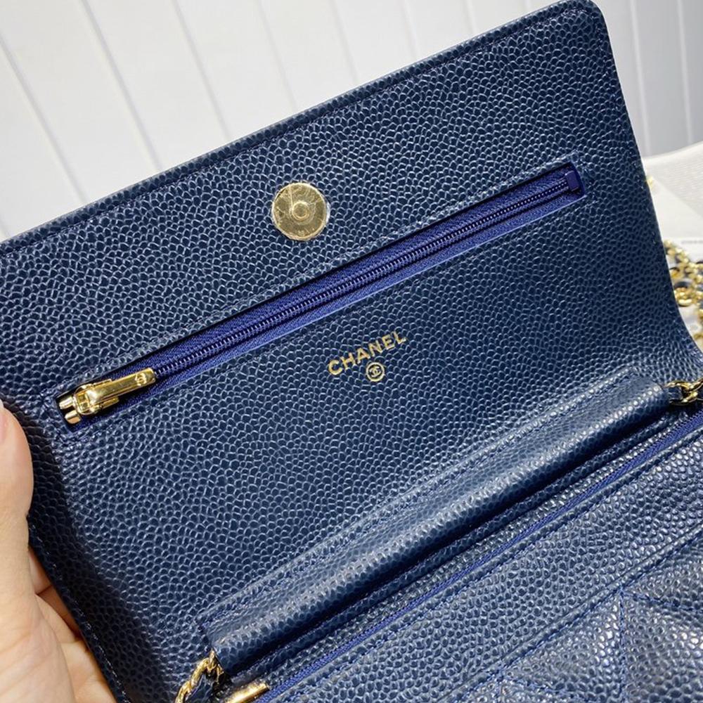 Chanel WOC iridescent Blue caviar